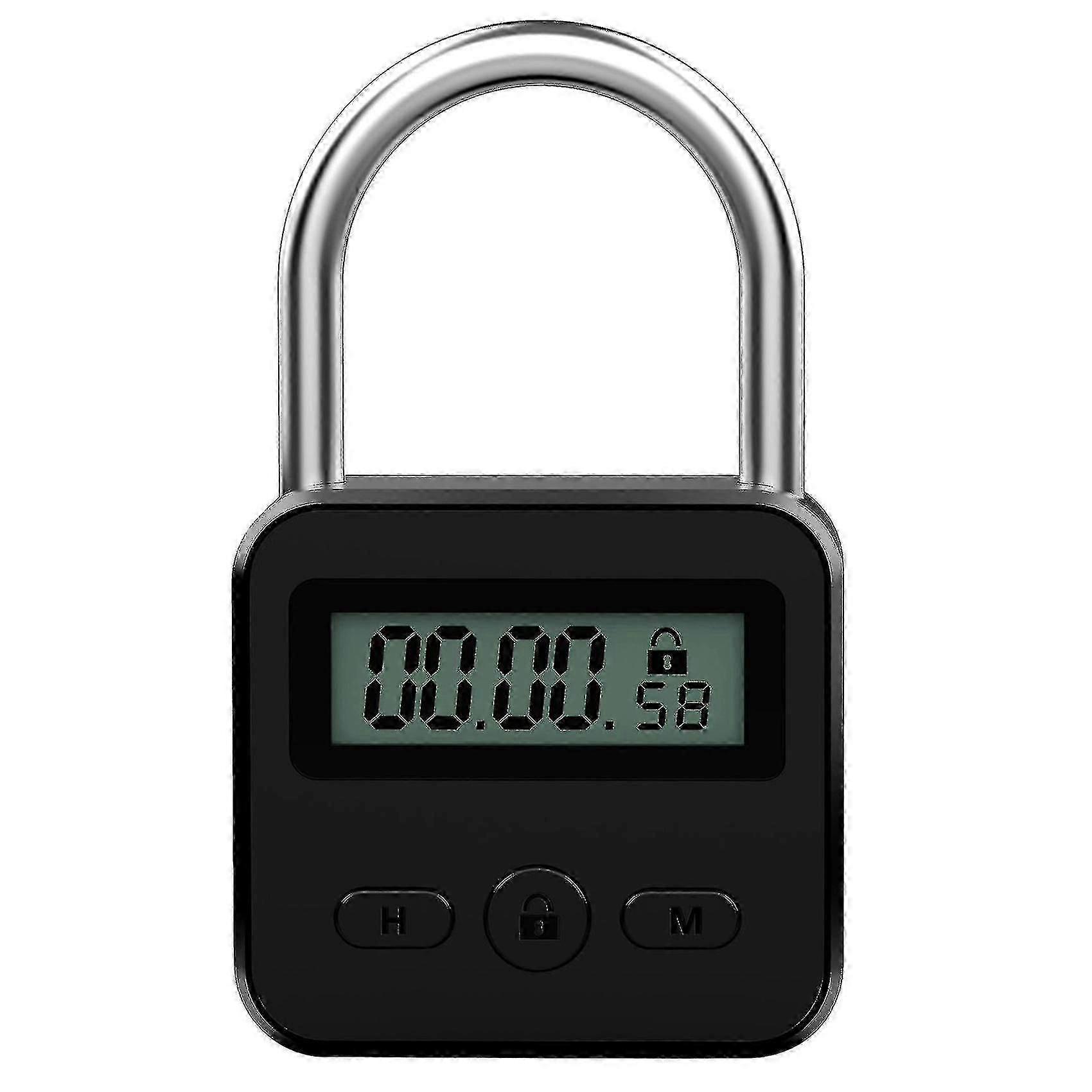 metalen timer lock lcd tijd 99 uur max timing usb timer hangslot, zwart