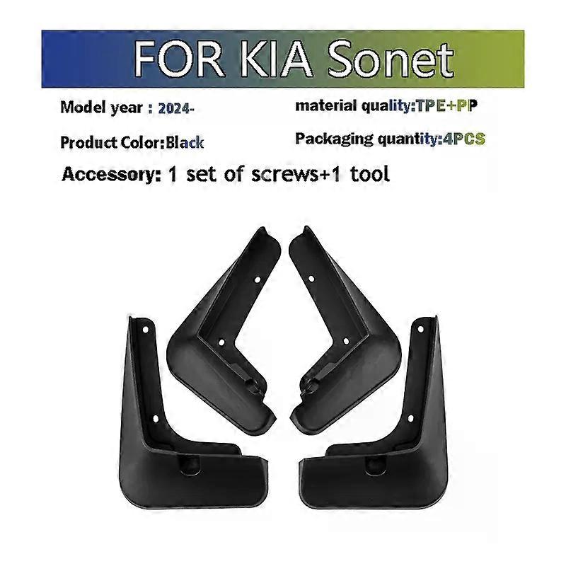 High qualityFOR KIA Sonet 2024 2025 Mudflaps Fender Mud Flaps Guard Splash Mudguard Car Accessories Front Rear 4pcs