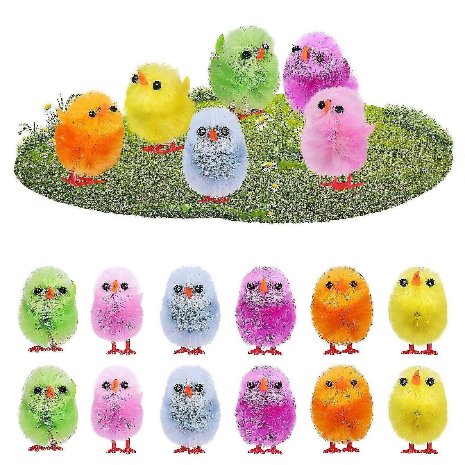 High-quality 18 Pcs Easter Mini Chicks Fuzzy Chicks Fluffy Easter Chicks Fake Easter Chicks Easter Chicks Decorations