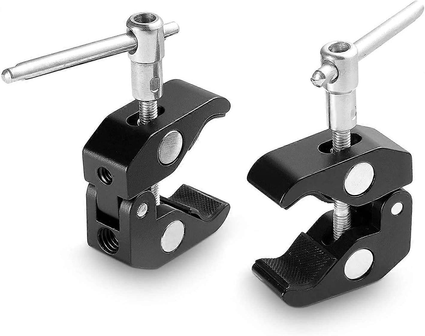 Super Clamp With Non-Slip Rubber Pad For Multiple Functions, Robust And Durable Black Anodized Aluminum Alloy Ideal For Dslr Rig Cameras Poles Lights