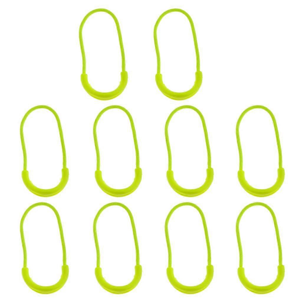10 Pcs Plastic U Shape Zip Puller Strong Zipper Pull Cord Fluorescent Green