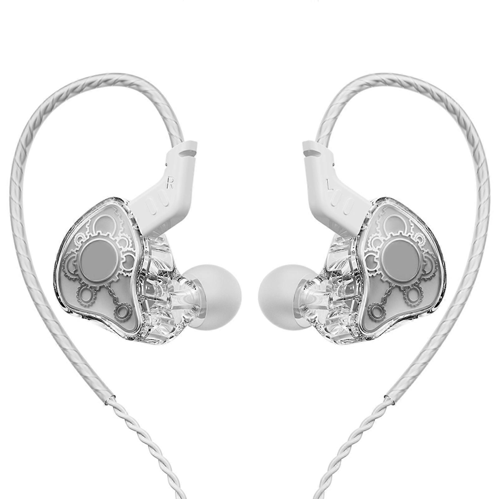 Earphones HiFis 3.5mm Dynamic Drives Earbuds with Detachable Cord and Deep Bass for Running and Gym Workouts White