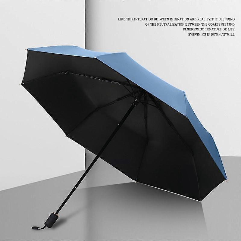 Black Vinyl Umbrella Rain and Shine Dual-Use Eight Ribs Manual Open and Close 99cm Diameter Reverse 