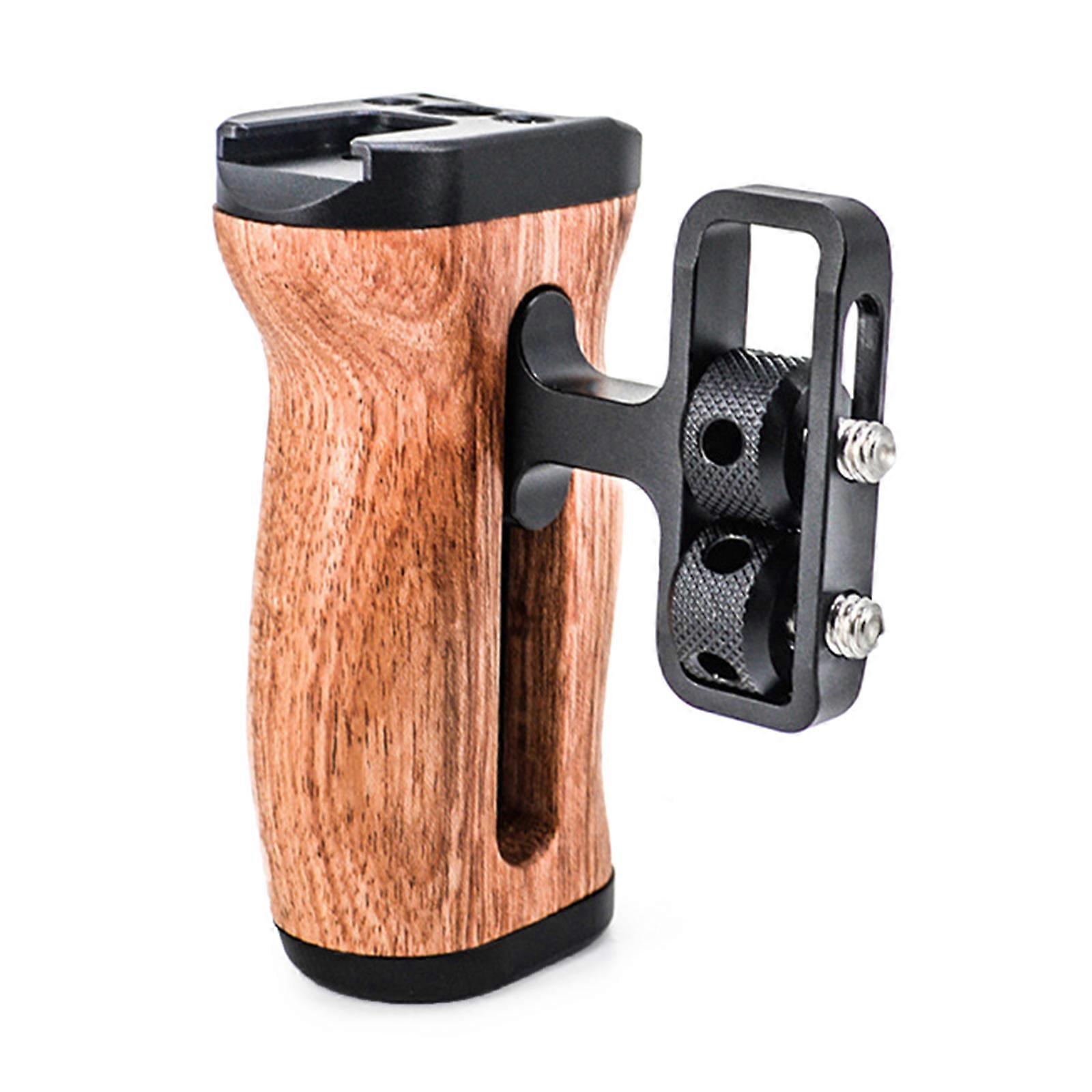 Camera Wood Grip Handle Cold Shoe Extension For Camera Cage Wood Handle Grip for Microphone or Video Light