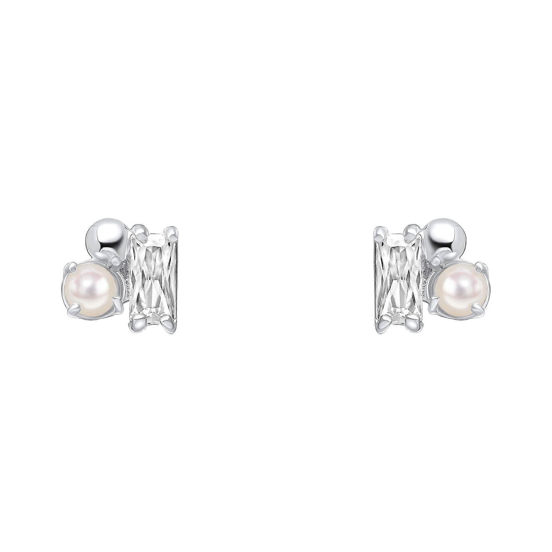 Beginnings en argent sterling Freswater perle zircone blanc boucles d’oreilles E6482W