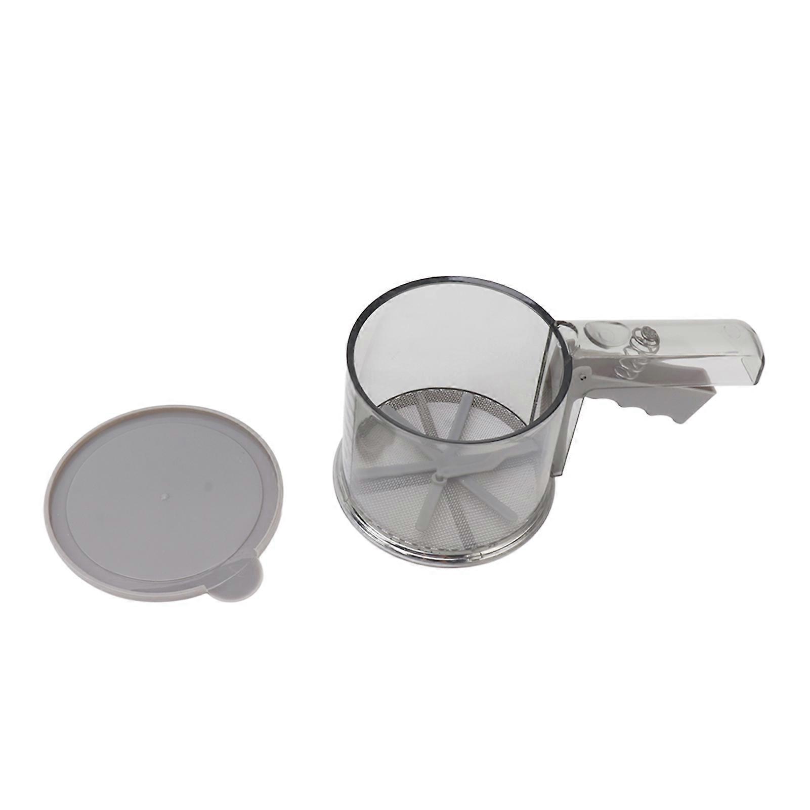 Flour PP Transparent Adjustable Fine Mesh One Hand Operation Powder Sifter Sieve for Kitchen Baking