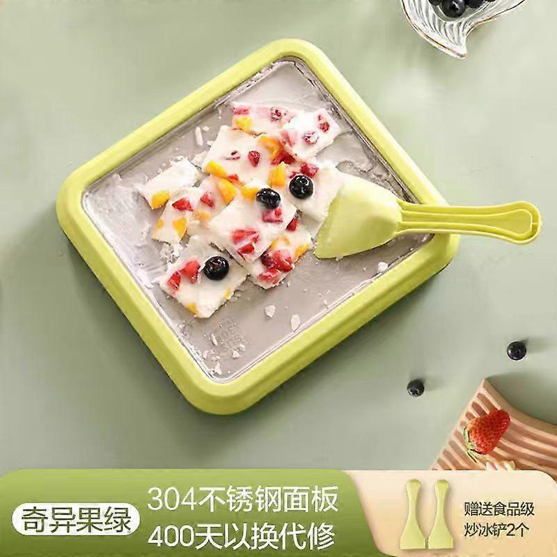 Instant Ice Cream Maker, Rolled Ice Cream Maker, Instant Gelato Pan/Roll, Homemade DIY Ice Cream, with 2 spatula, Frozen Yoghurt Plate Mini Freezer Ki