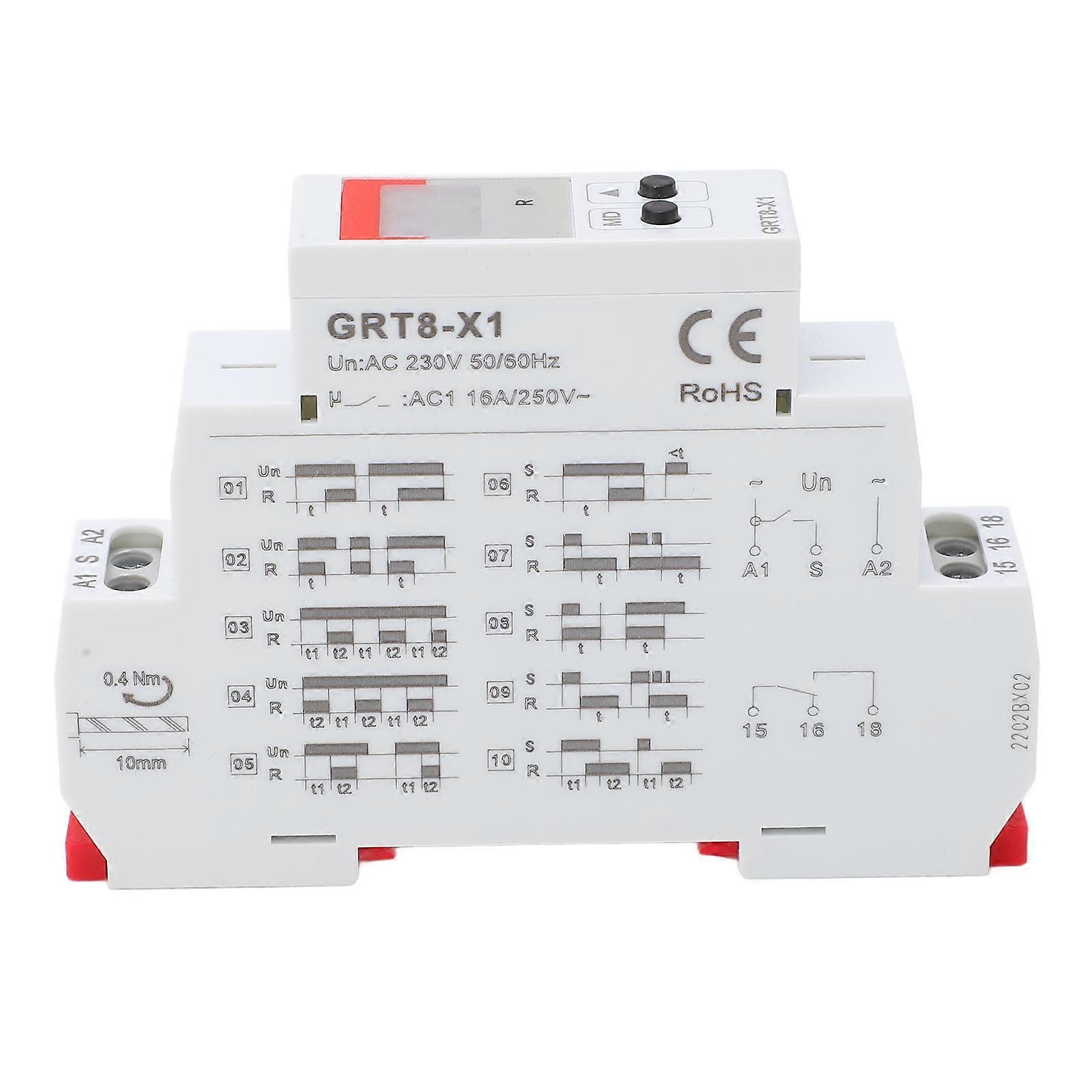 Digital Display Time Relay Digital Display Flame Retardant Delay Time Relay with Red Indicator AC