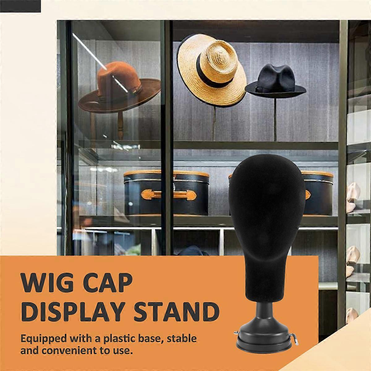 Flocking Foam Mannequin Head Model Wigs Glasses Display Holder Black