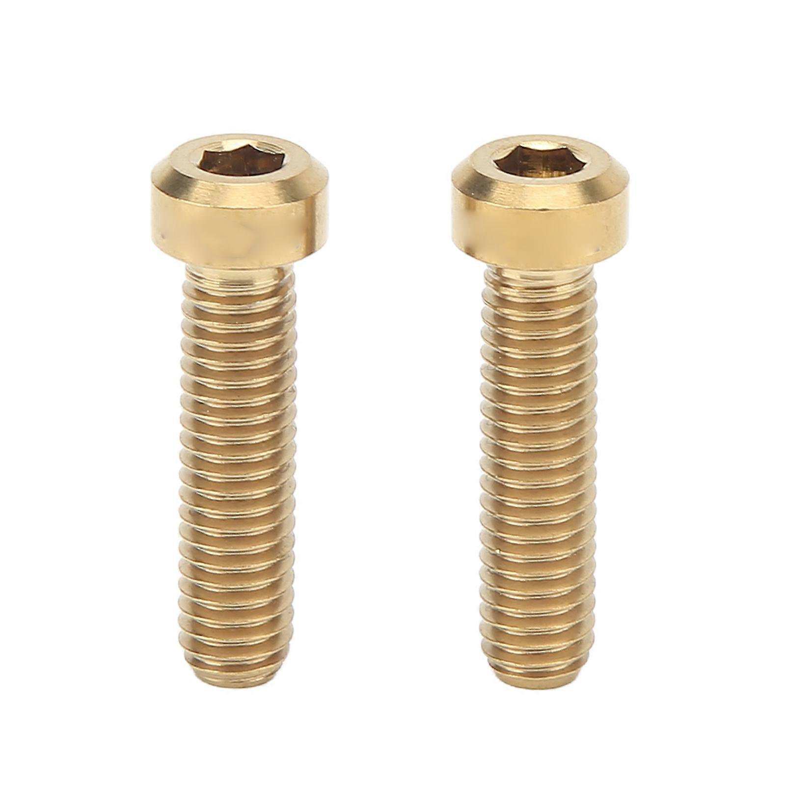 2Pcs Stem Bolt M6 23.5mm Titanium Alloy Antioxidant Rustproof Secure Fastening M6 Screw for Bike