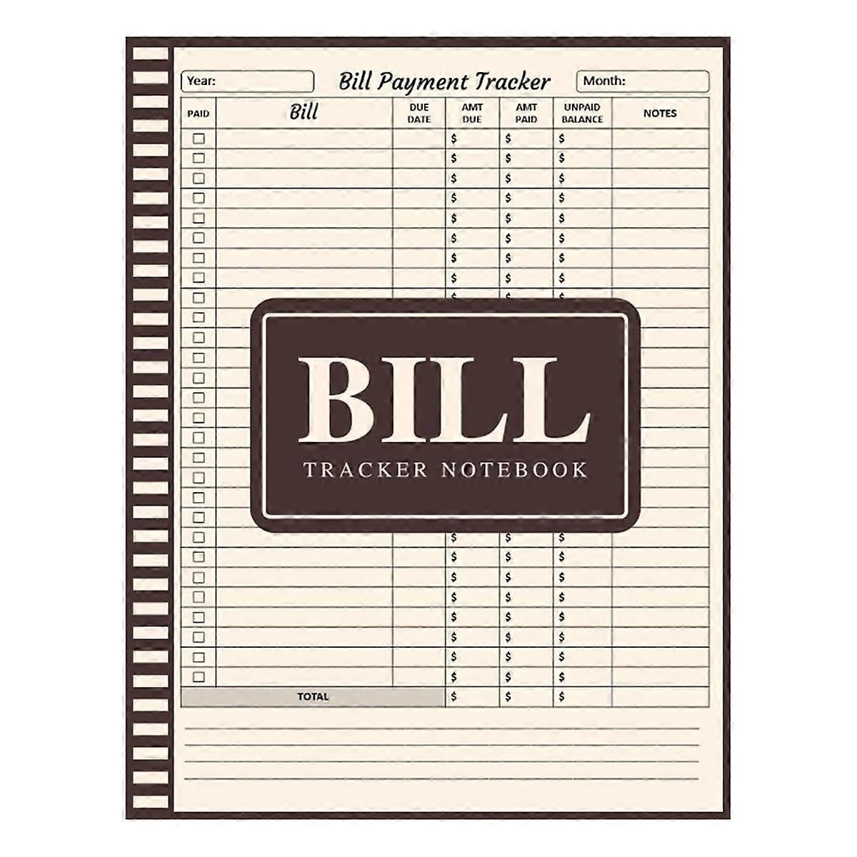Bill Tracker Notebook - Monthly Bill Organizer & Planner