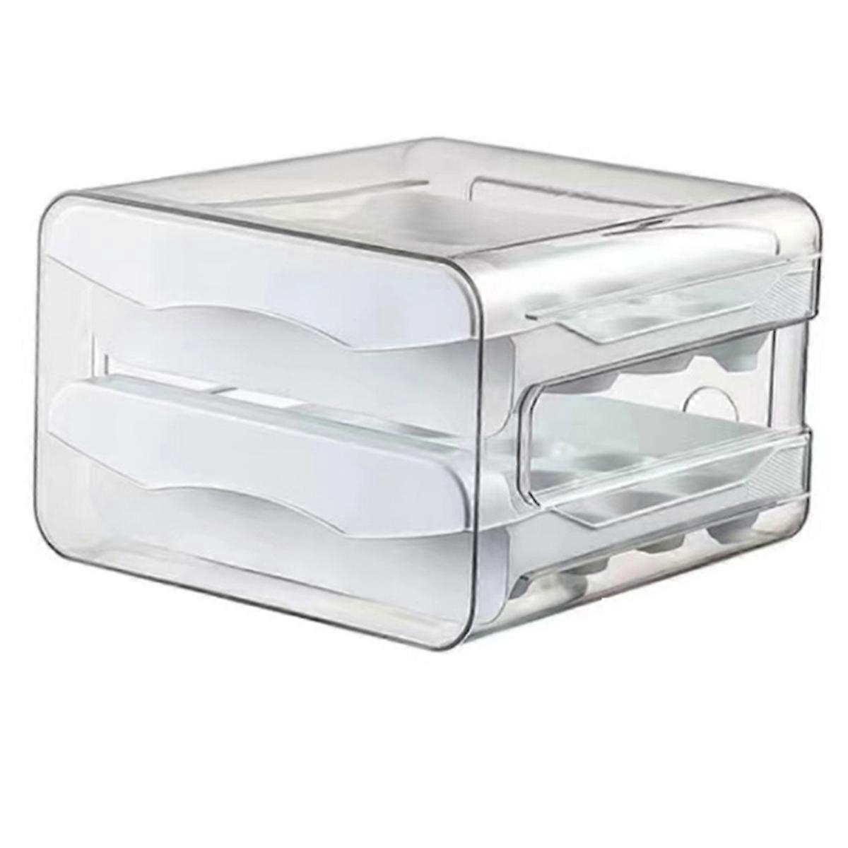 2-Layer Egg Storage Box for Refrigerator - Fresh-Keeping White
