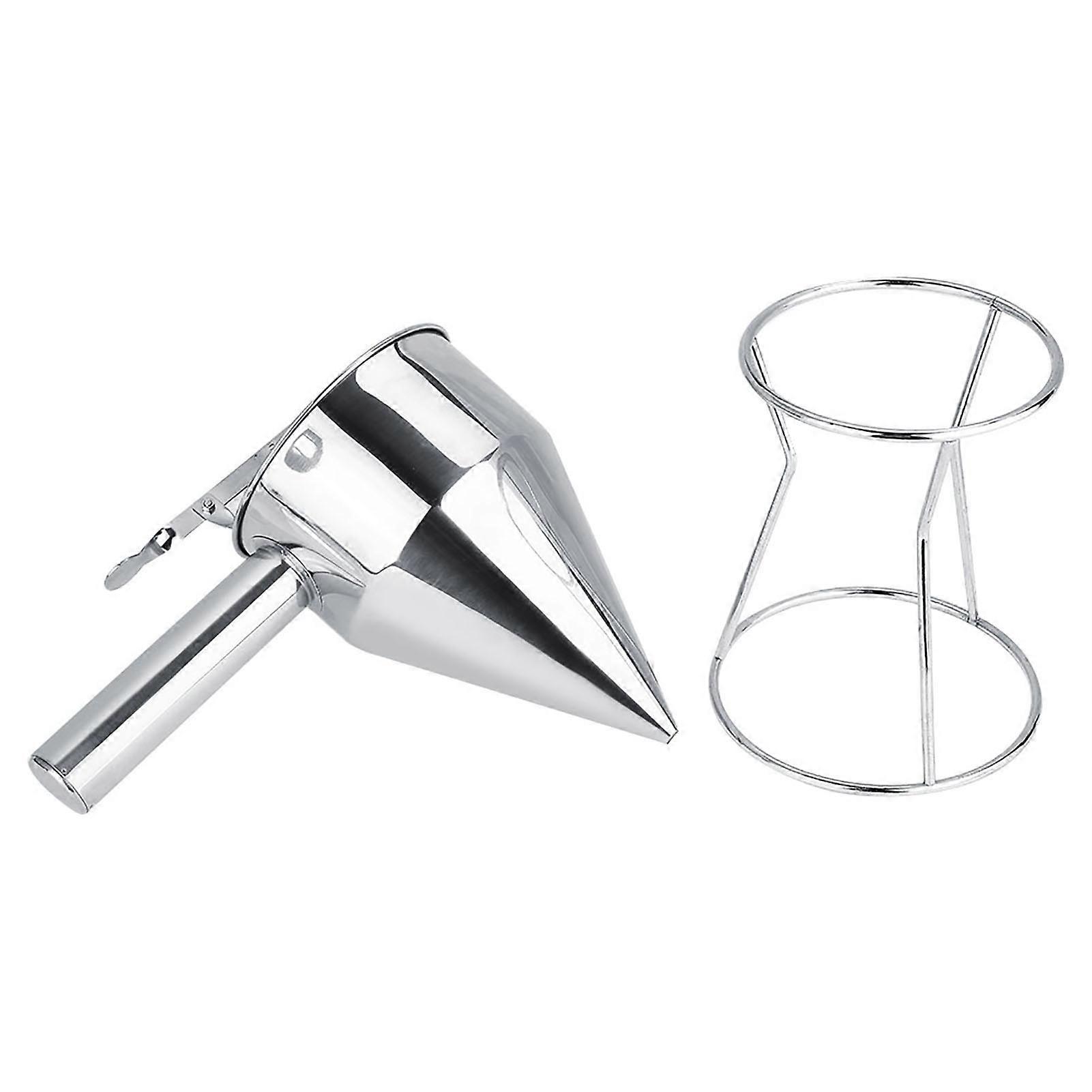 Stainless Steel Baking Cooking Funnel Cake Desserts Cooking Tools with Rack for Home Kitchen Bakery Use