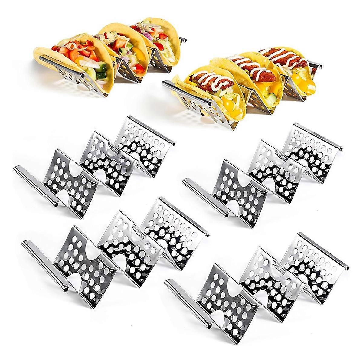 Taco Holders Set of 6, Stainless Steel Taco Holder Stand,
