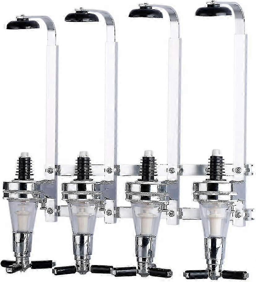 Dispenser di liquori da 4 bottiglie, staffa del distributore di liquori montata a parete in lega di alluminio Distributore di liquori Distributore di liquori per bar di casa Strumenti per distributori di vino
