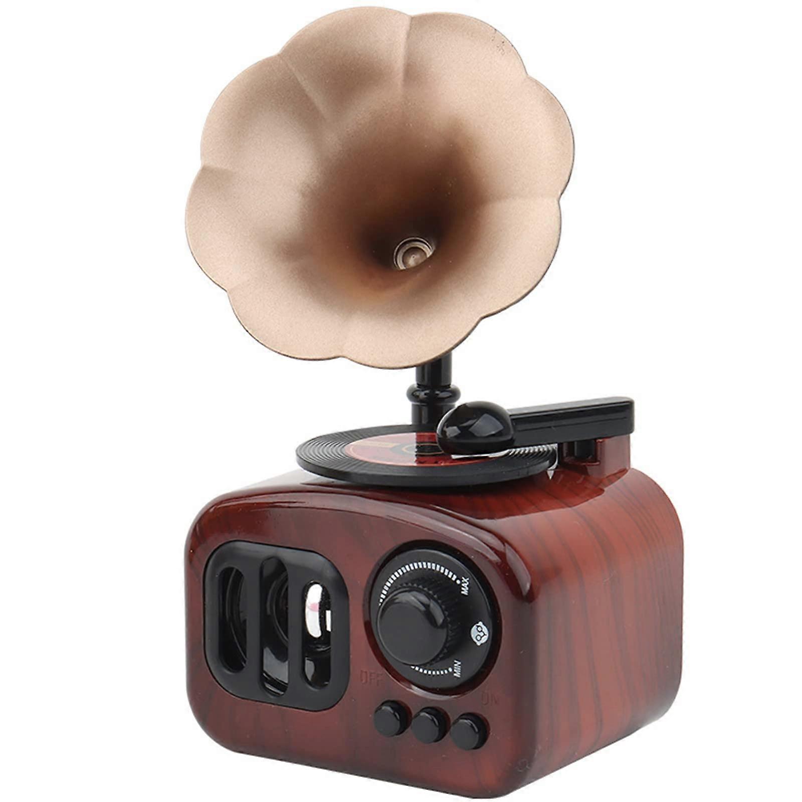 Retro Gramophone Shaped Music Box for Home Desktop Decoration Miniature Size