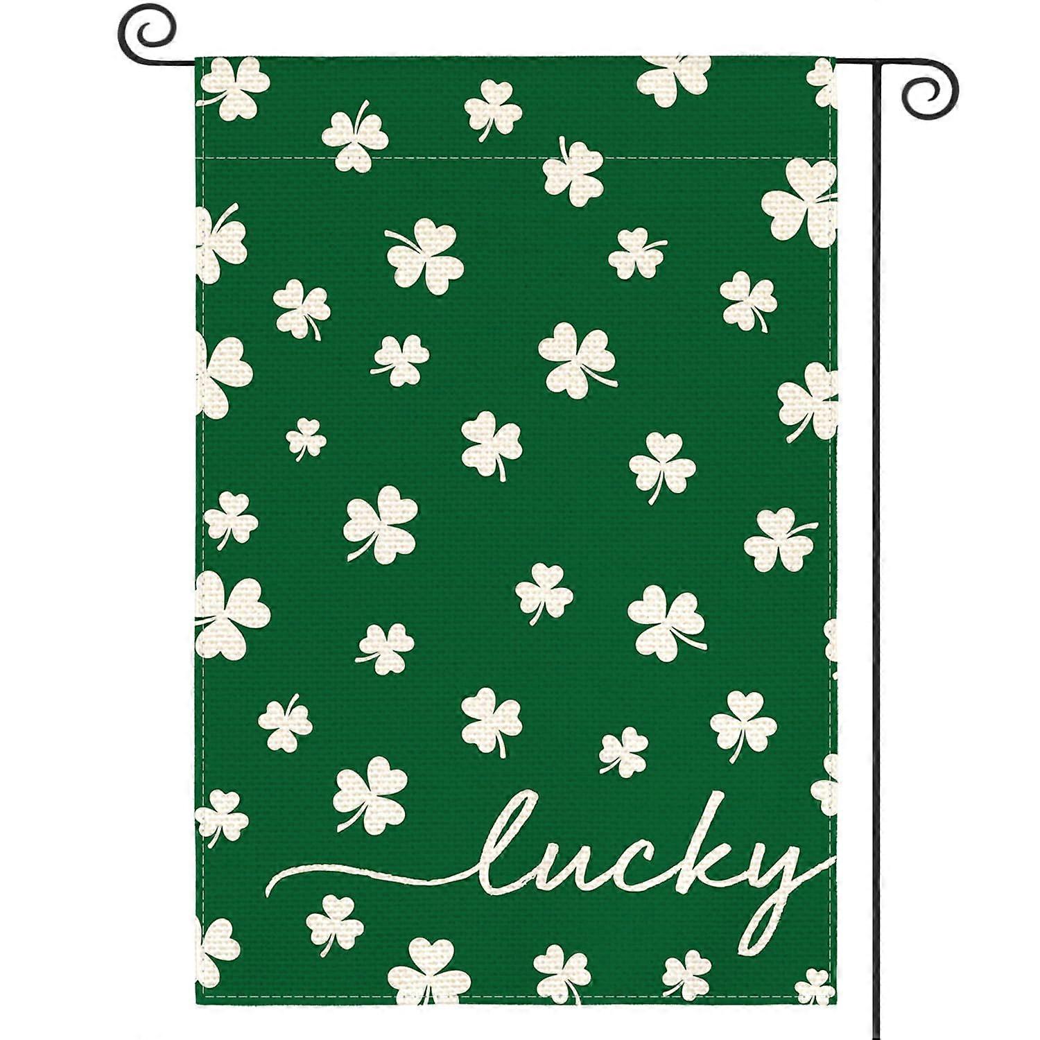 St patrick day lucky garden flag