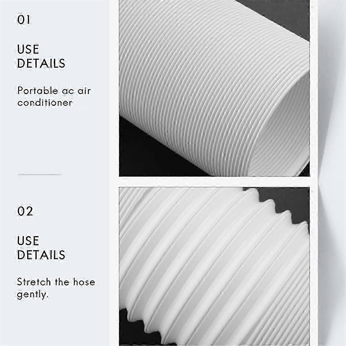 Portable Counterclockwise Exhaust Hose for universal pipe applications, such as air conditioners, with a width of 5.1 inches?.
