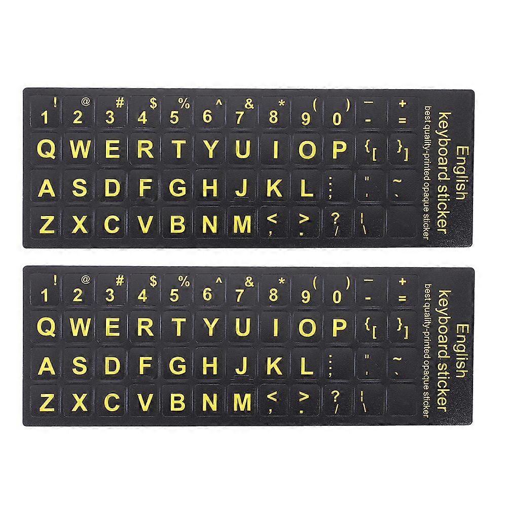 2pcs Computer Keyboard Stickers English Letters Waterproof And Dustproof Universal For Laptops And Desktops Anti Slip Durable