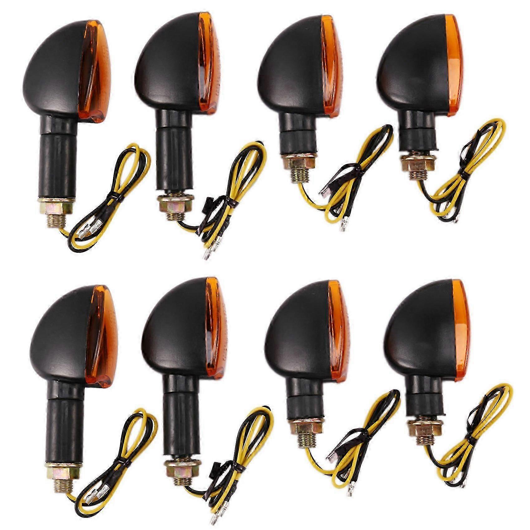 8X Universal 12V Motorcycle Turn Signal Indicator Light Front Back Flashing Halogen Light Blinker F