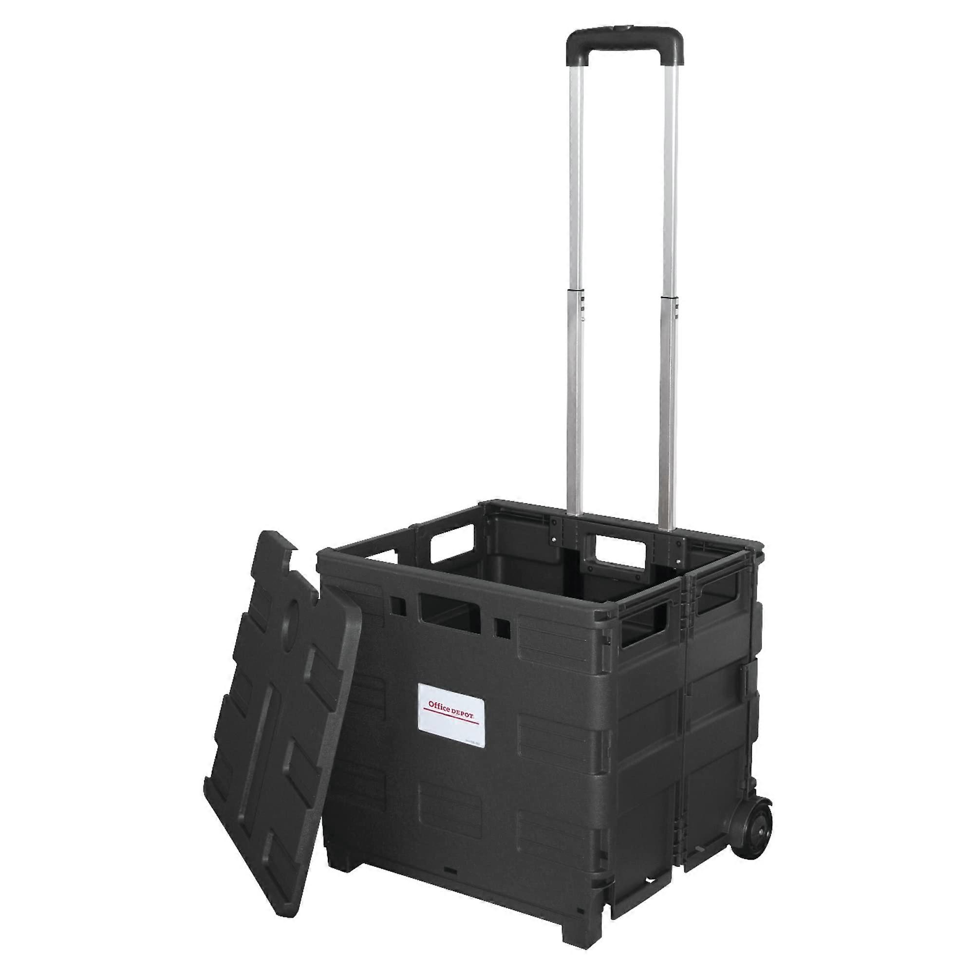 Black Mobile Folding Cart for Transport and Storage 16in.H x 18in.W x 15in.D