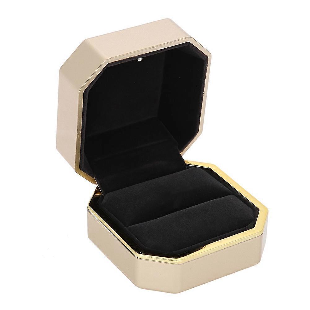 Coffret de luxe pour bague, pendentif, collier, mariage, bijoux, cadeau avec lumière LED pour demande en mariage (boîte à bagues)