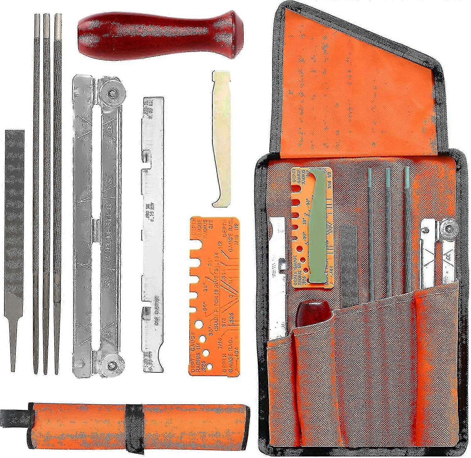 10ピースプロのチェーンソーシャープナー、ラウンドファイル付きチェーンシャープニングキット4.0-4.8-5.5 mmベストギフト