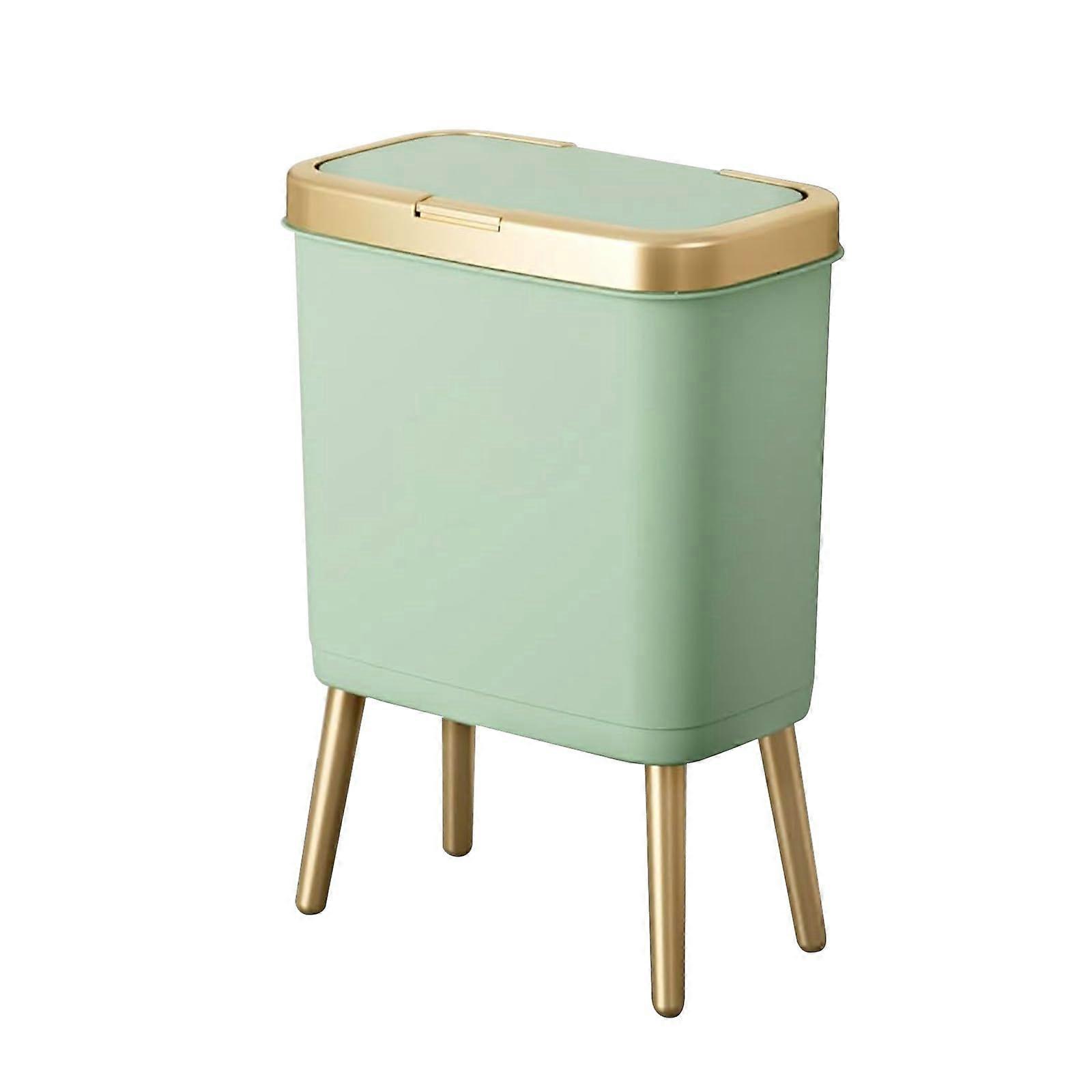 Elegant Bathroom Trash Can with Lid, 4 Gallons/15 Liters Small Plastic Garbage Can