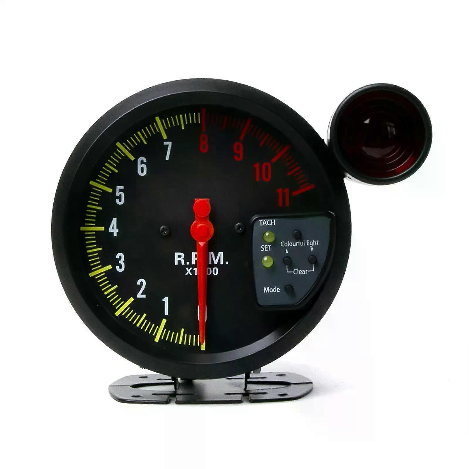 5 Inch Tachometer 11000 RPM Racing Car Gauge with LED Display for 1-8 Cylinder Engine 12V Vehicles High-Performance Tacho Meter