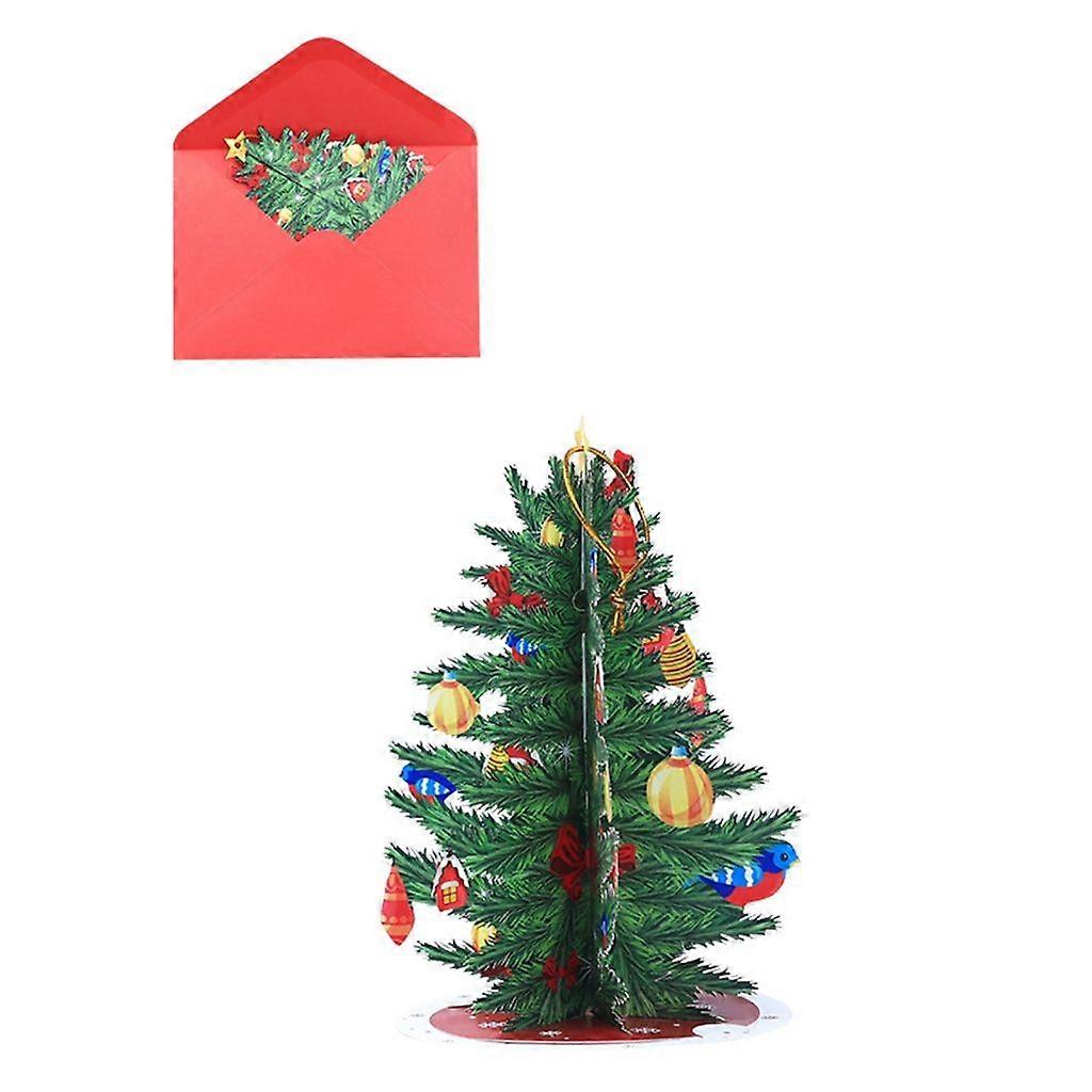 3D Pop Up Cards Hanging Christmas Tree Decor with Customizable Note Card