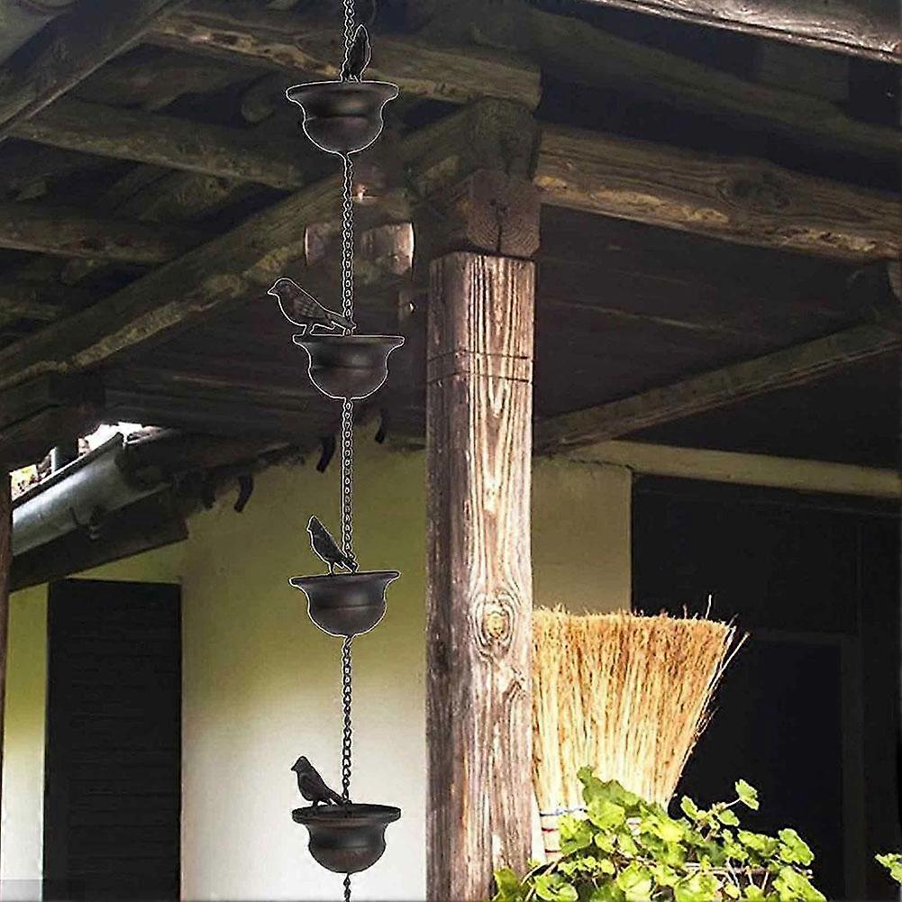 Drainage Rain Chain 4 6 8 Birds Cups Decoration Hangings Use for Gutter Roof