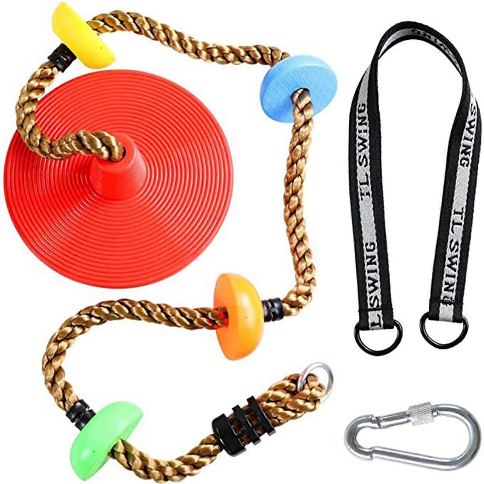 Climbing Rope Swing Tree Swing Kids Swing with Platform and Disc Swing Seat Set Outdoor Playground Playset Accessories