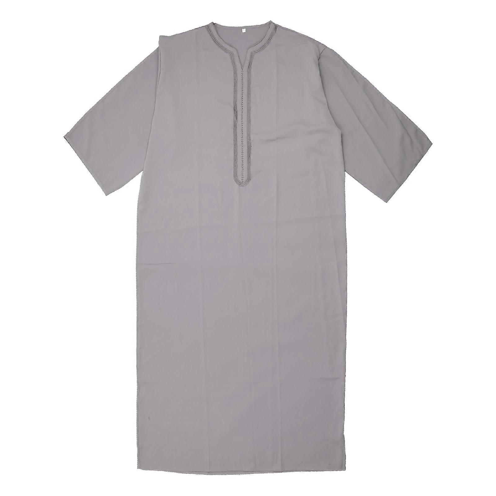 Abiti musulmani per camicia Dubai a maniche lunghe da uomo caftano Thobe Robe Gown dritto per il tempo libero stile di gara abbigliamento tradizionale XL