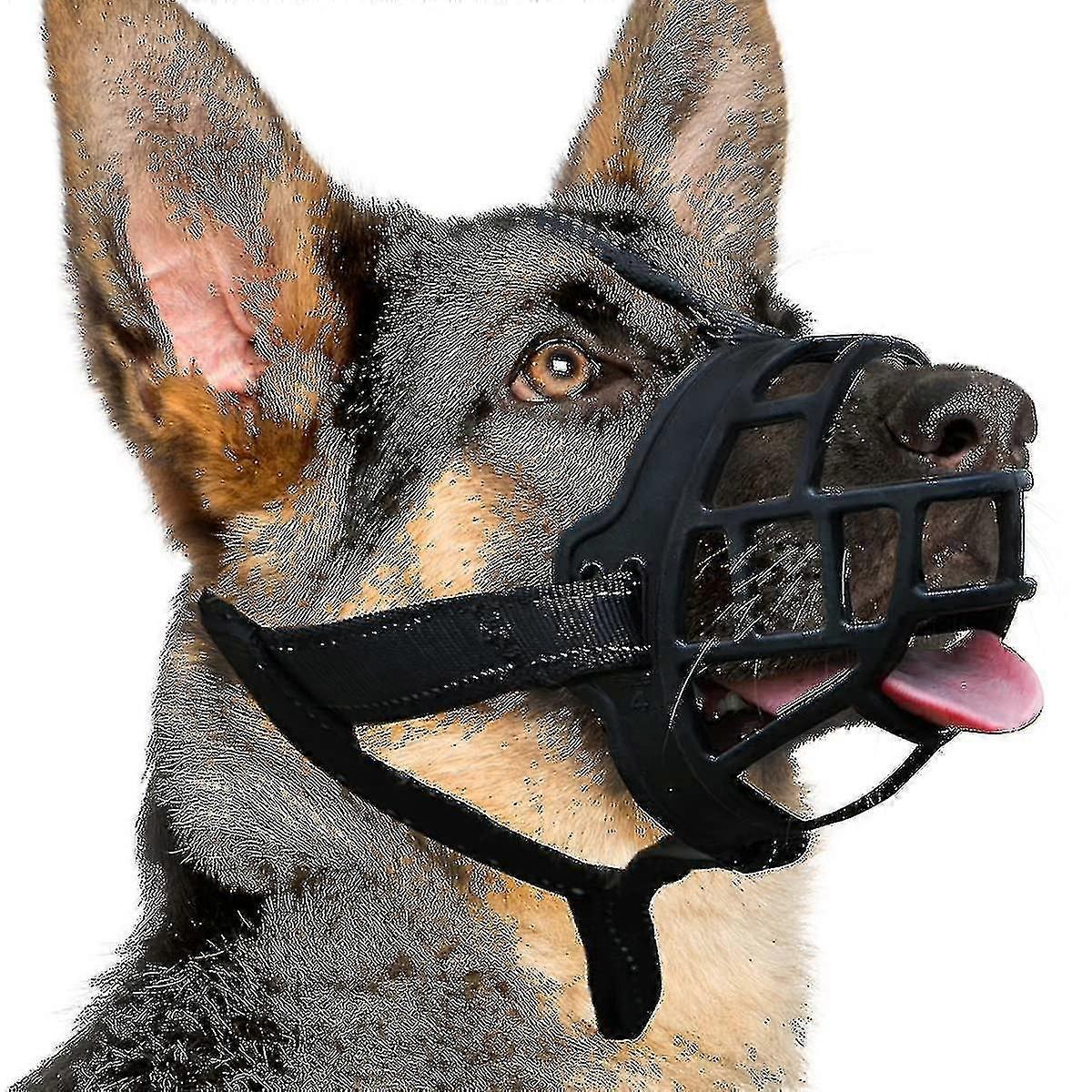 Dog Muzzle, Silicone Basket Muzzle For Small Medium Large Dogs, Soft Cage Muzzle Prevent Biting Chewing, Allow Drinking Panting, TA