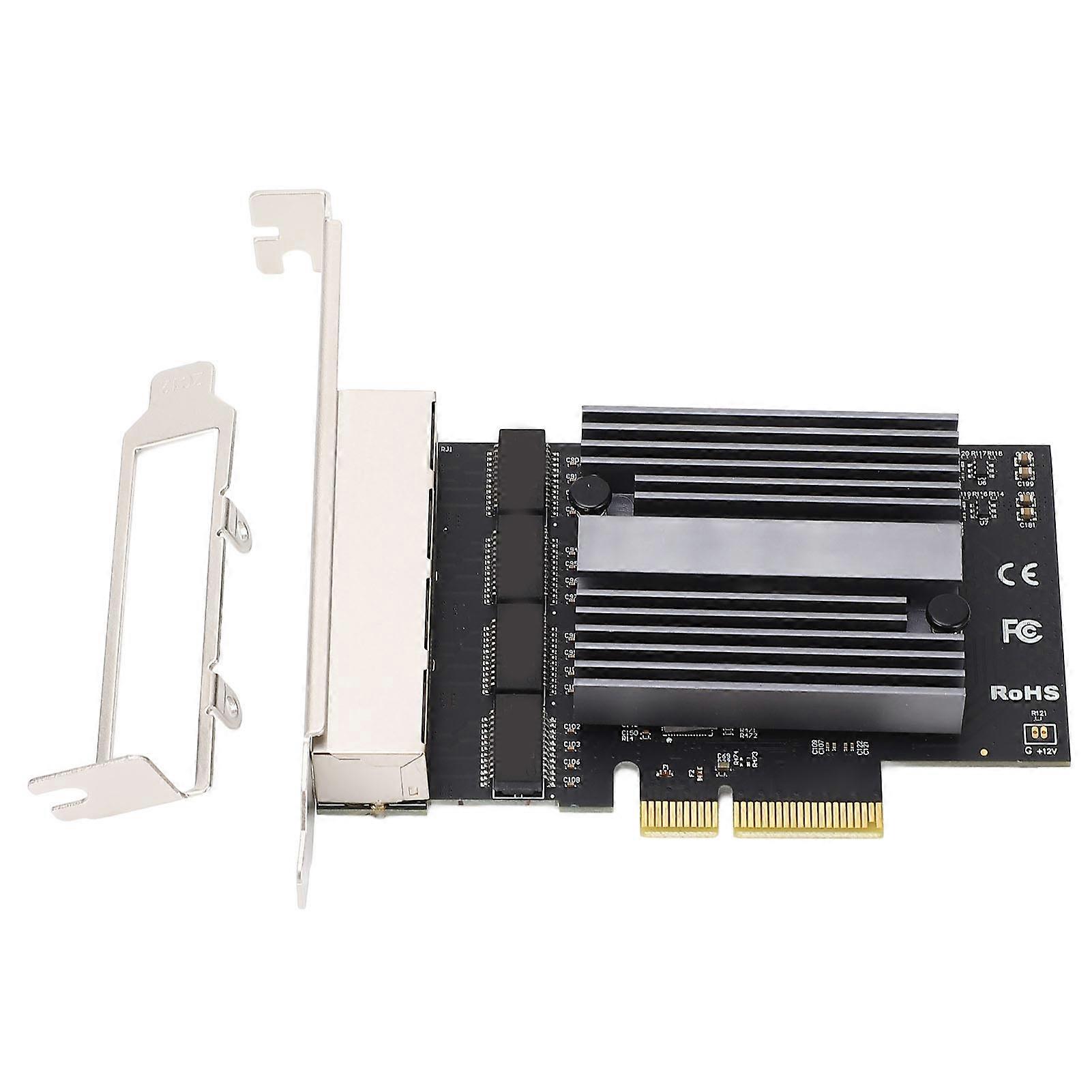 4 Ethernet Excellent Heat Dissipation 2.5G Gigabit Quad RJ45 Port NIC Card for Desktop Computer Workstation Server