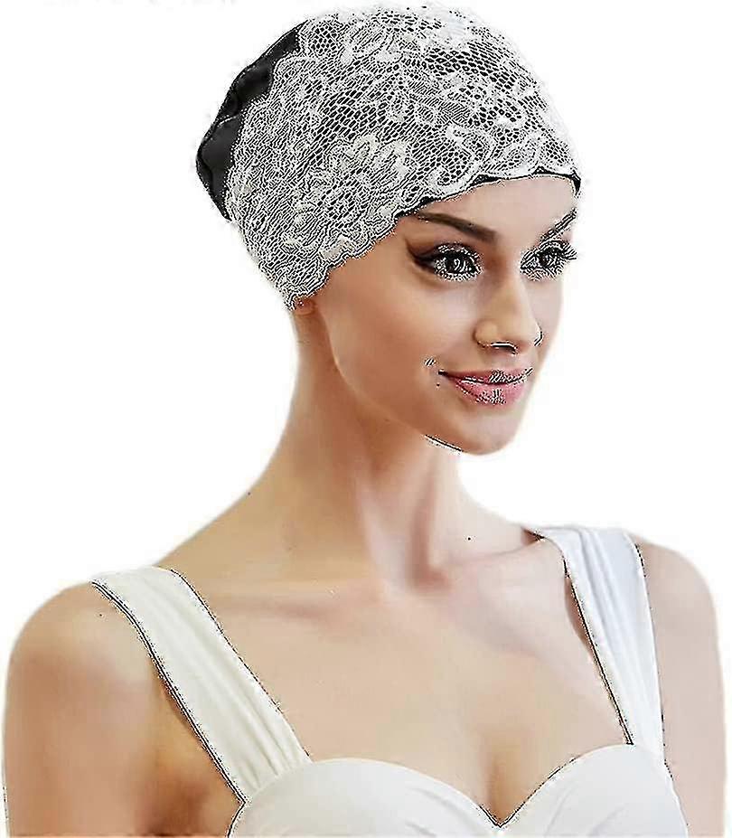 Super Elastic Swim Cap für Damen - Wasserdichtes Blumendesign mit Ohrenschutz