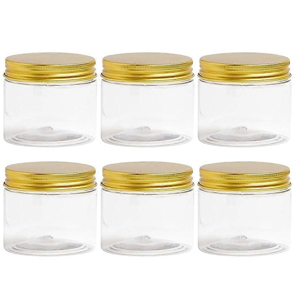 6Pcs Plastic Jar with Lid, Transparent Jar with Lid, Plastic Mason Jar, Cosmetic Storage Container, Slime Storage Jar