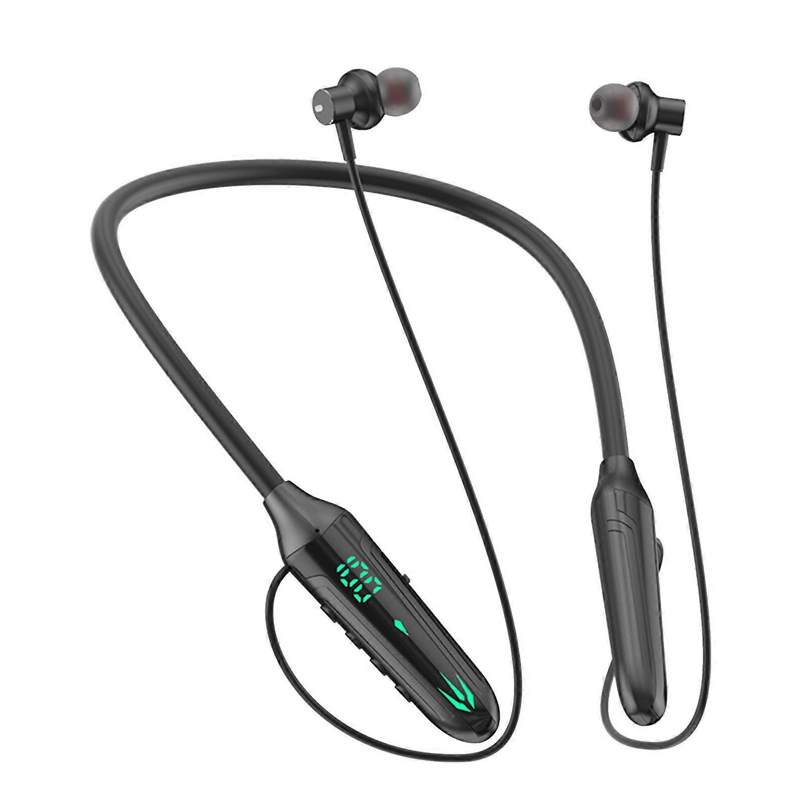 Neck Type Bluetooth 5.3 Headset High Capacity Intelligent Digital Display Stereo Delay Sports Bluetooth Headset li170