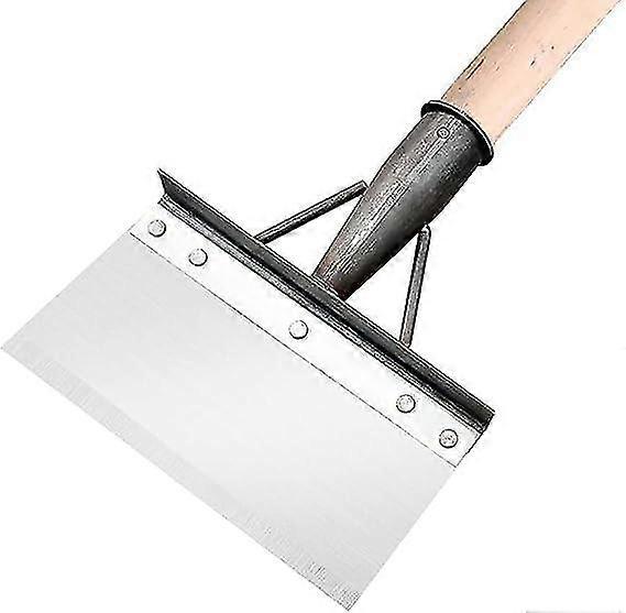 Multifunksjonell rengjøringsspade, rengjøringsspade i rustfritt stål, flat spade for ugress og mose, hageskrapespade for landskapsarbeidtrehåndtak N