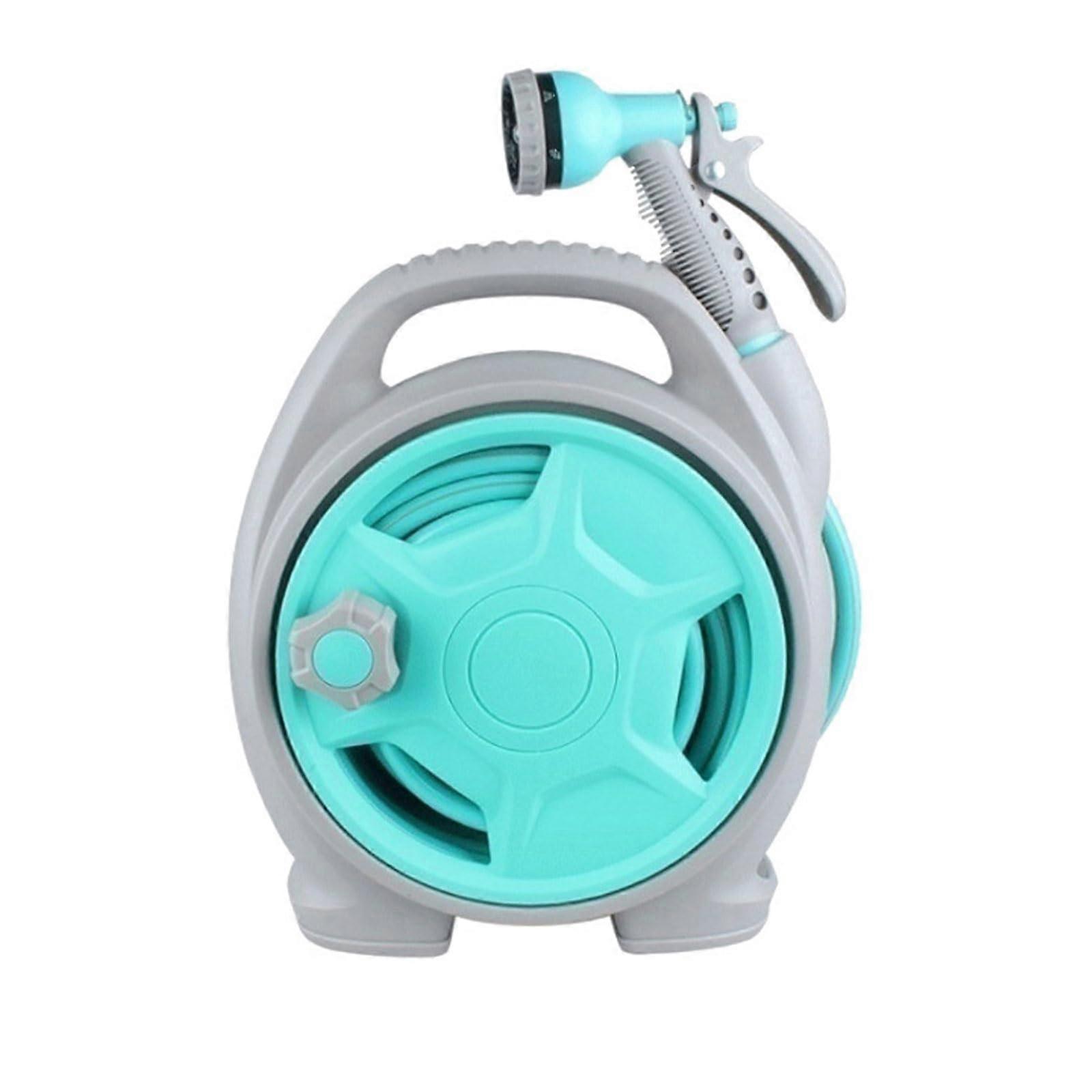 Garden Hose Holder 15M/50Ft Garden Watering Tool Set, Outdoor Hose Reel Cart with Hose and 6 Pattern Nozzle