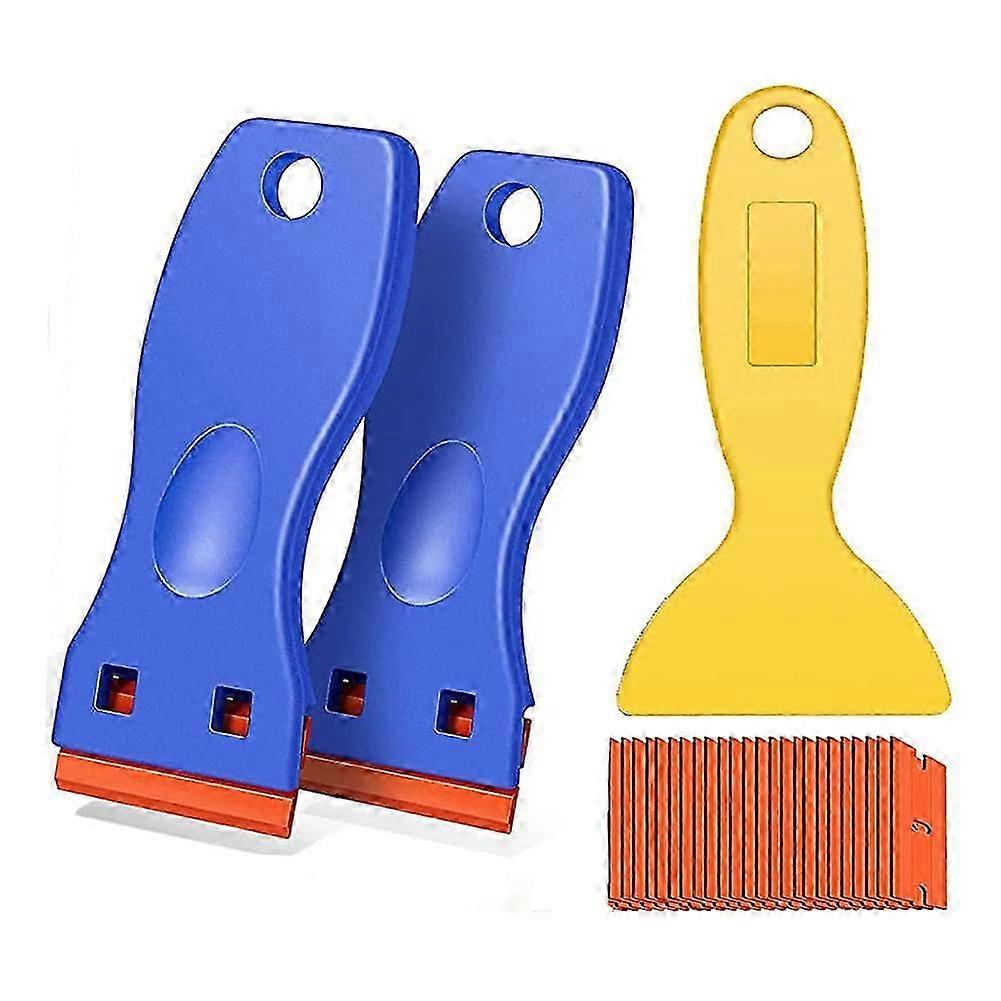 3Pack Plastic Razor Scraper Tool No Scratch Sticker Removal Scraper compatible with Cleaning Adhesive Lab
