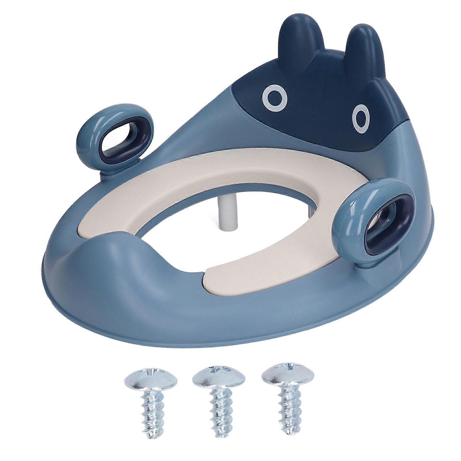 Cartoon Unisex Baby Potty Training with Soft Cushion Handle Splashing Proof Toddler Toilet Seat