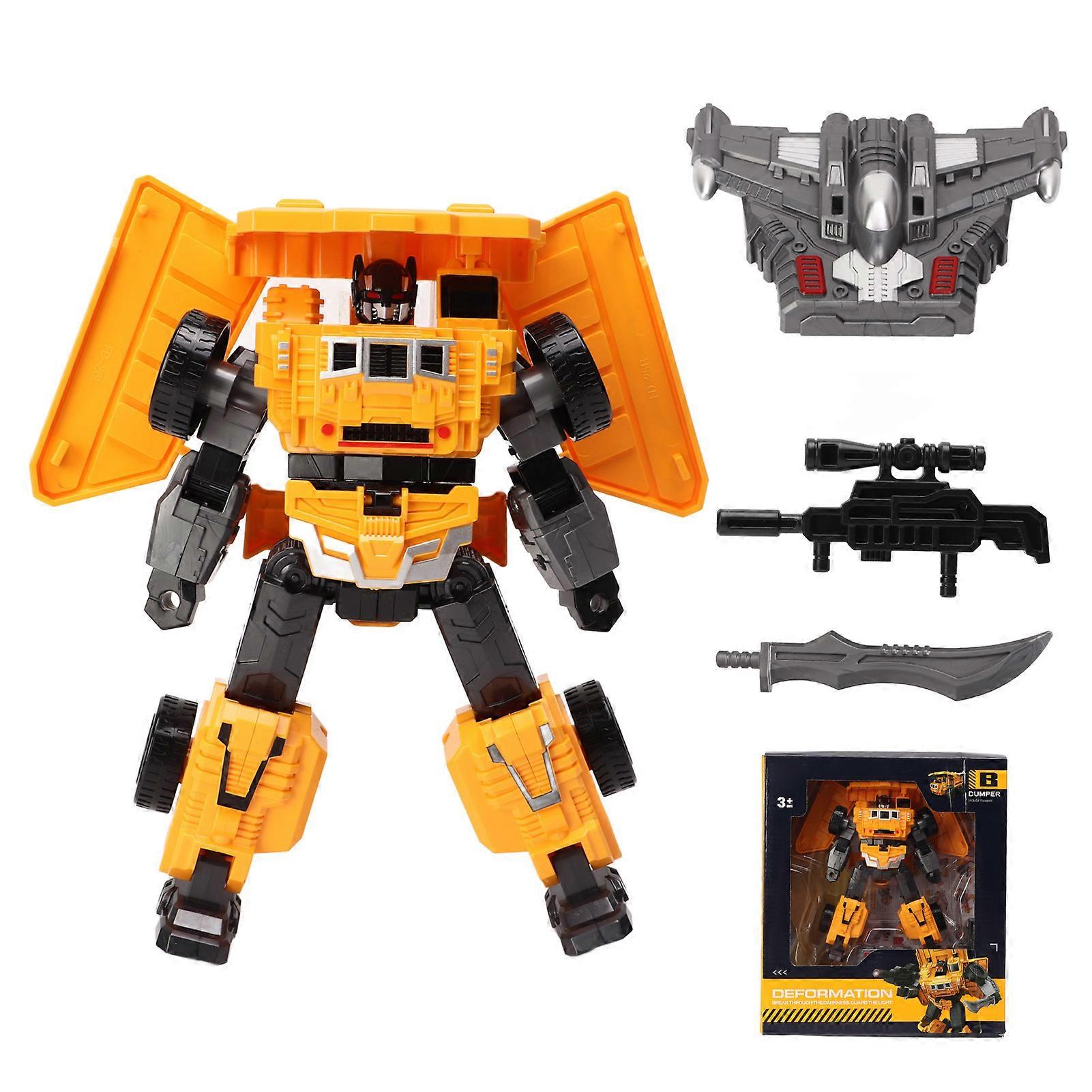 Transformation Robot Toy 2 Forms Flexible Joints Drop Resistant Educational Cool Deformation Engineering Vehicle for Boys