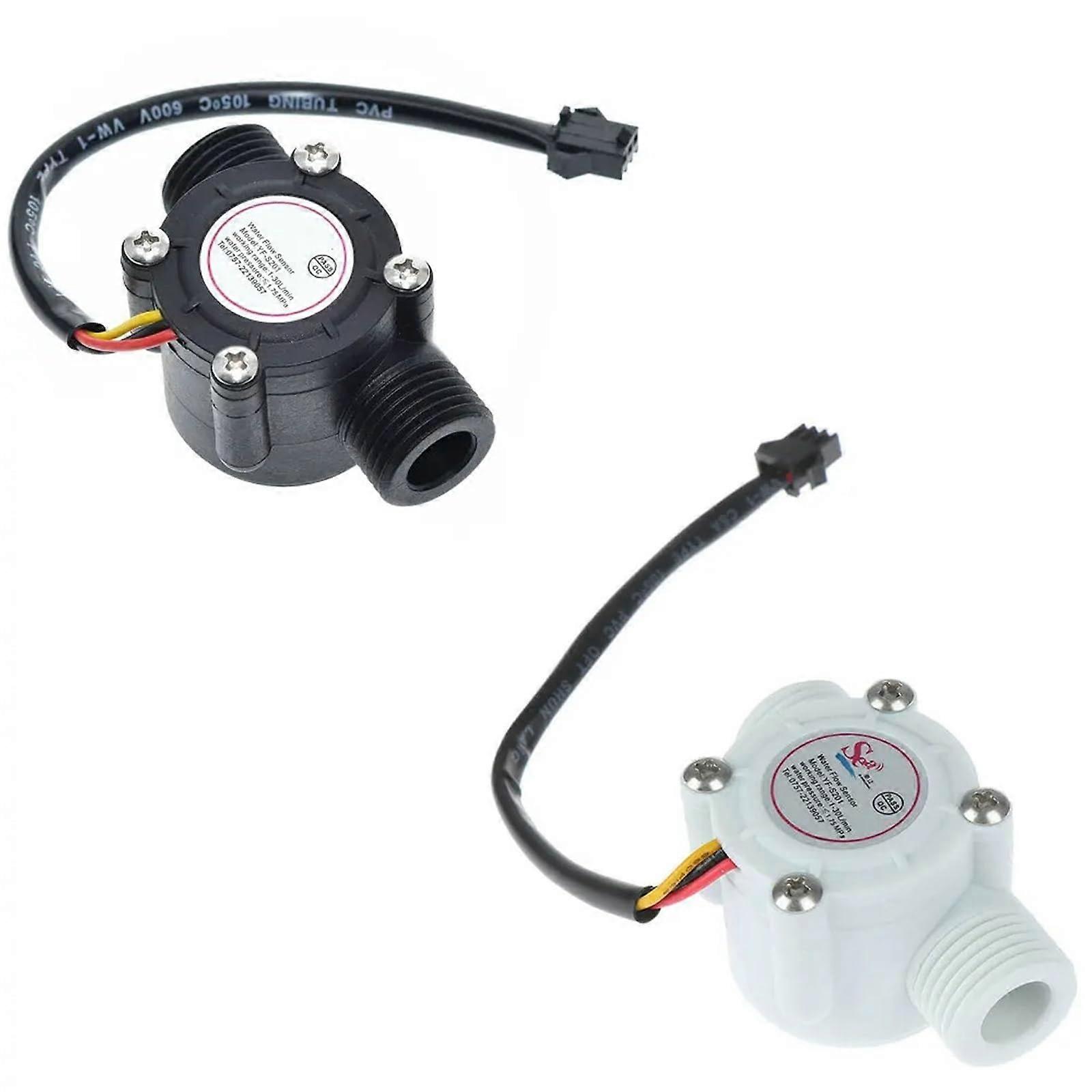 Water Flow Sensor DC 518V Flowmeter Flow Sensor Water Control Liquid Flow Sensor Switch 130L/min 2.0MPa YFS201(W1hite)