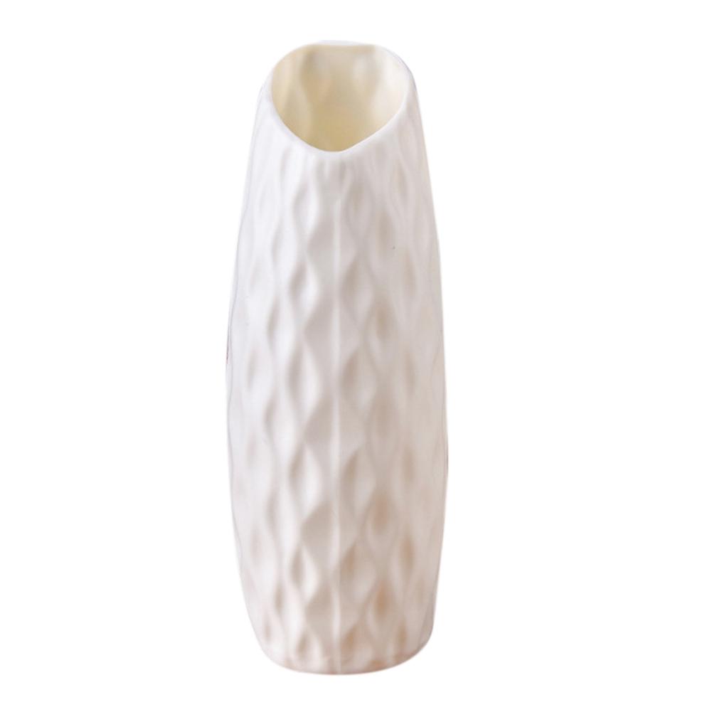 Nordic Plastic Vase Anti-Drop Simple Flower Vase Imitation,White