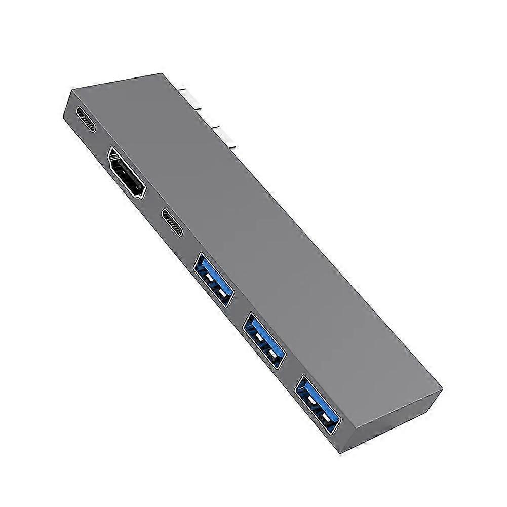 Stație de andocare USB C,Hub 6-în-1 tip C,cu -Compatibil,PD100W,USB C,3 USB Multi-Port Adapter pentru Gri SZRH