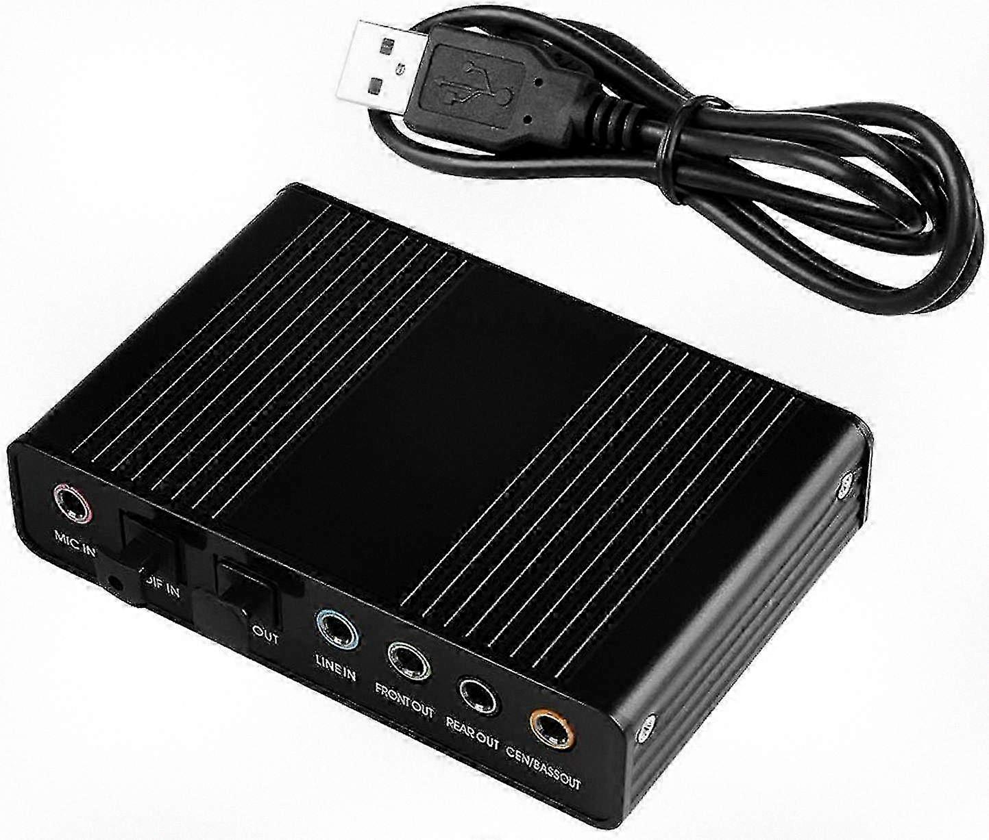 USB 2.0 External Sound Card 6 Channel 5.1 Surround Optical S/PDIF Audio Adapter Compatible with PCs and Laptops for Recording Purposes