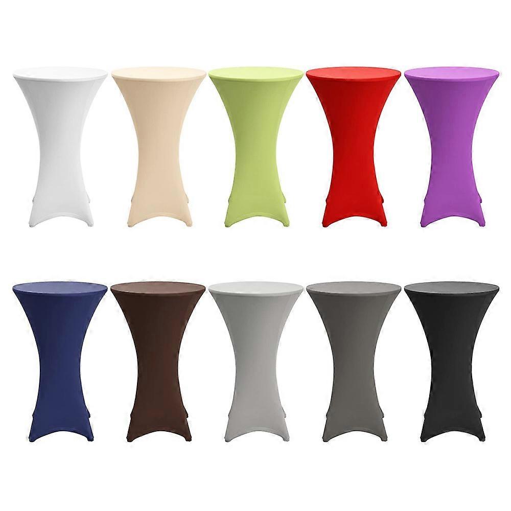 Housse de table ronde en spandex Four-Way Tight Fitted Nappe extensible-Blanc80X110Cm