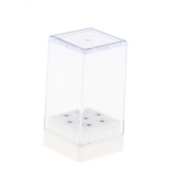 2 Plastic Bit Organizer Container seven holes Manicure Tools Storage Case