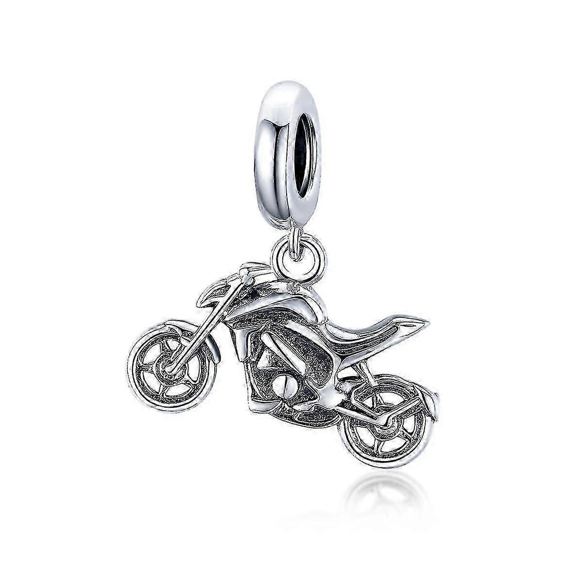 S925 Sterling Silver Motorcycle Pendant
